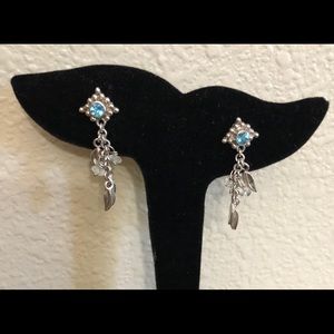 Blue Topaz Sterling dangle Earrings “Sajen”